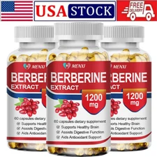 180 Cap Berberine 1200mg High Abosorption For Blood Sugar Immune 3 Months Supply