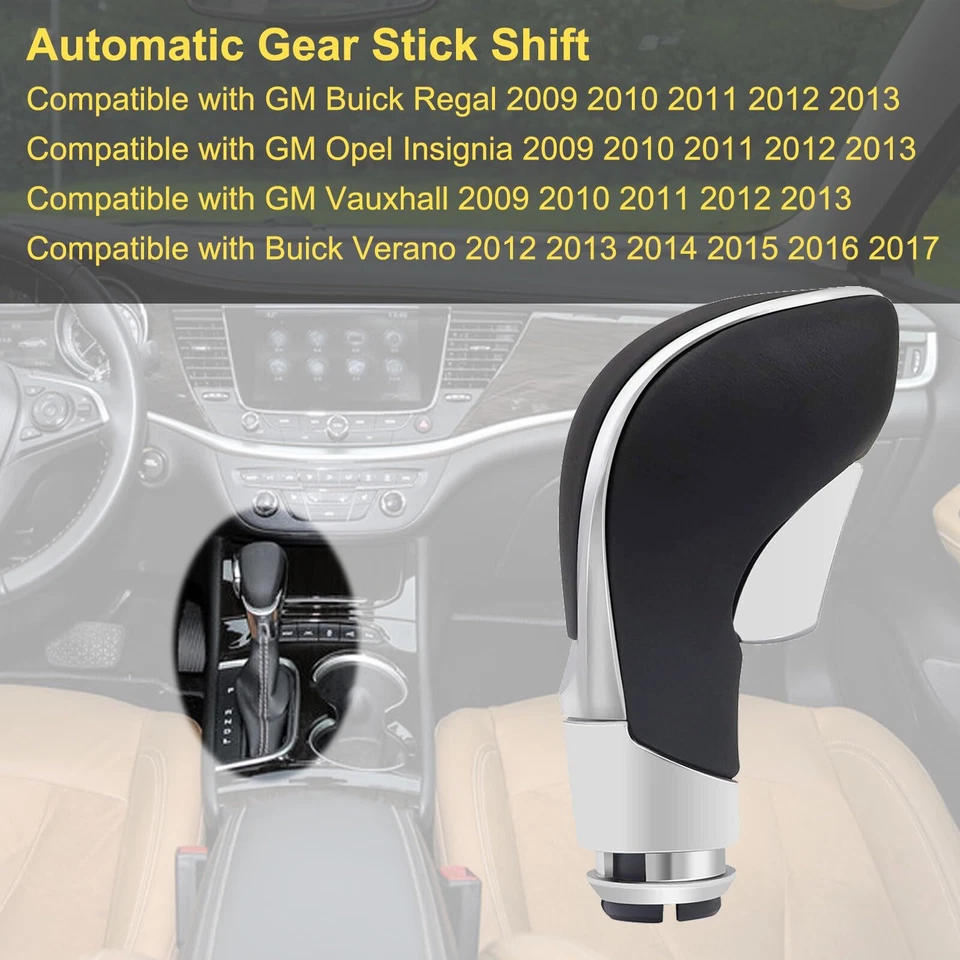 PU Replacement For Buick Verano Regal Gear Shift Knob Automatic Handle Lever Pen - Image 3 of 4