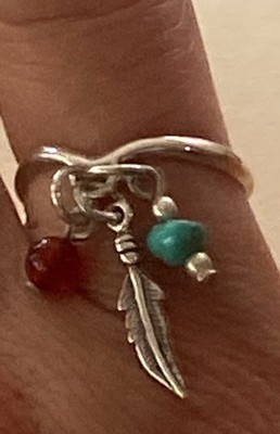 Vintage Sterling Silber Southwestern Charm Ring, Größe 6, 1,9 Gramm