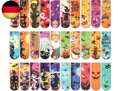 MWOOT 30 Stück Halloween Magnetische Lesezeichen, Magnetic Bookmarks, Magnet