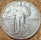 1929 s standing liberty quarter us coin AU