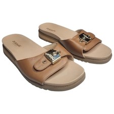 Dr. Scholls Island Icon Womens Size 8M Brown Leather Buckle Sandals