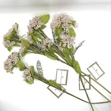 Mackenzie Child Glass Beaded Flower Stems Pink Hydrangea Set Of 4