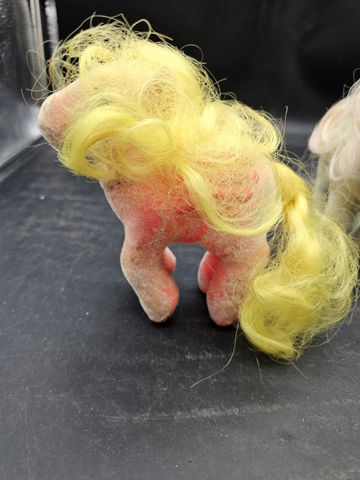 Flocked My Little Pony So Soft Best Wishes G1 Pink Fuzzy Pegasus 1983  Foto 4 de 4