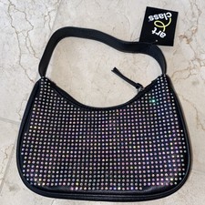 Evening Bag, Black/Rhinestones, Handle, Very Cute, NWT, PRICE REDUCED