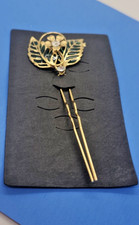 Vintage Gold Tone Floral Rhinestone Hair Pin Kanzashi Style Hair Stick New on...