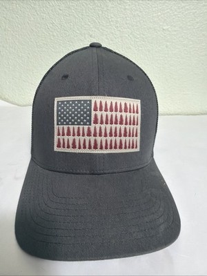 Columbia Flexfit Unisex Hat. Size L/XL. Grey Flag With Trees And Stars