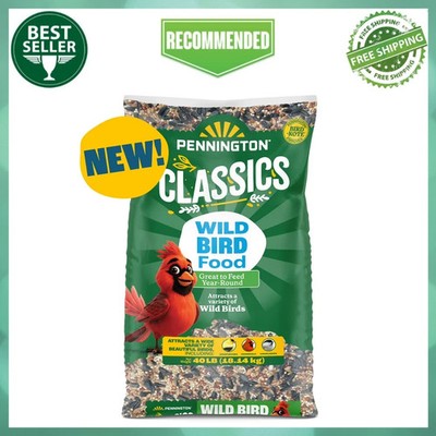 Pennington Classic Wild Bird Feed & Seed, 40 lb, Attracts A Variety Of Wild Bird