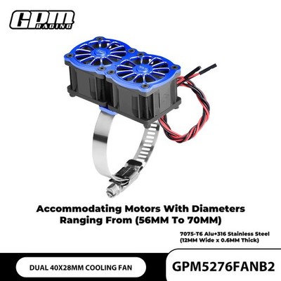   7075  +316 SST Dual 40X28mm Cooling Fan Ajustable For 56-70 Series Motor *la