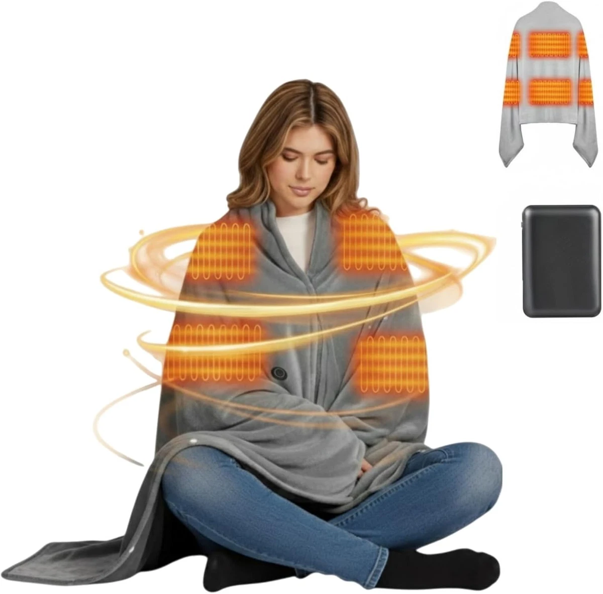 ORORO Gilet riscaldato da uomo con 90% piumino, leggero, con batteria, Nero neutro, M