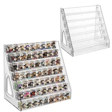 2 Pack Clear 7-Layer Display Shelf for Funko Pop, Mini Collectible Toys Storage