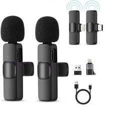 K9 Wireless Lavalier Microphone Noise Cancelling Audio Video Recording for iPhone