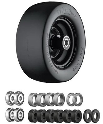 11x6.00-5 Flat Free Tire, Zero Turn Mower Front Tires with 3/4'' or 5/8'' and 1...
