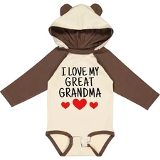 Inktastic I Love My Great Grandma Long Sleeve Creeper Greatgrandma Grandmas Cute