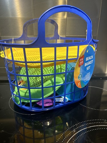 Basket of Sand Toy Set, Beach Toys, 10 pcs, New w/Tags