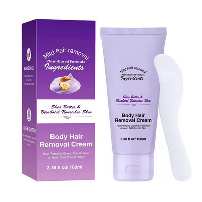 Body Hair Removal Cream with Spatula - Painless & Gentle Depilatory Cream with R