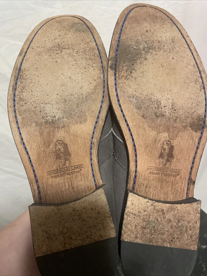 Mocasines planos Hush Puppies Vastus Penny gris nobuck para hombre talla 11 Foto 4 de 4