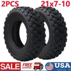 2x 21x7-10 21x7-10 Tires Tubeless Go Kart Street Mini Bike Sport ATV Tire 4Ply