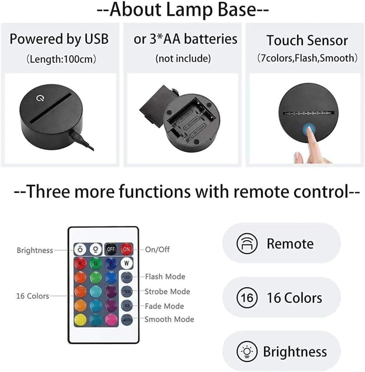 Lampe Naruto LED 3D veilleuse multicolore veilleuse de chevet avec télécommande
