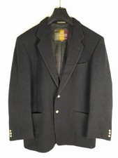 Structure Le Collezioni Wool Cashmere Blazer Men's L Black Brown Buttons Vintage