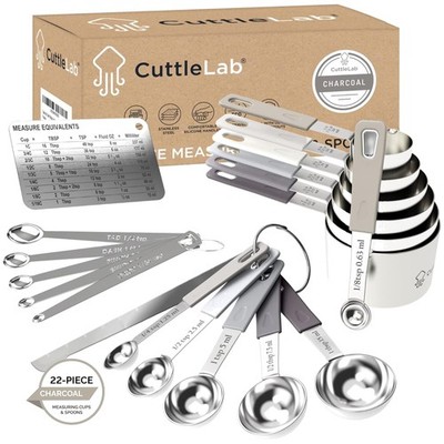 Stainless Steel Measuring Set - 22 Pieces - Charcoal