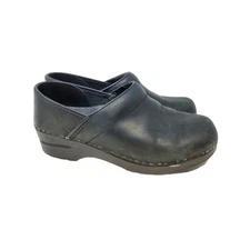 Dansko Size 38 Black Leather Clog Mule Comfort Support Professional Granola