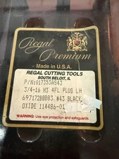 Regal 3/4-16 H3 Left Hand Tap 3pc Pack BRIGHT NOT BLACK OXIDE