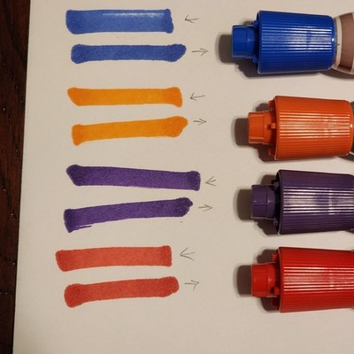 希少ビンテージ　MARKER マーカー　LDR SUPER デッドストック 4 Vintage Sanford Markers De Luxe Deluxe Mini Metal Barrel Smelly