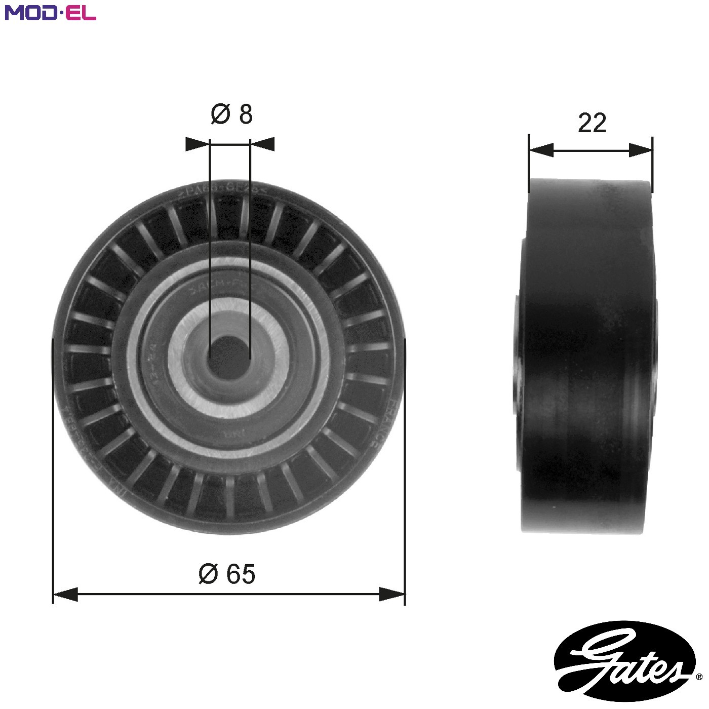 DEFLECTIONGUIDE PULLEY VRIBBED BELT T36258 FOR MERCEDES-BENZ OM668.914 1.7L - Image 9