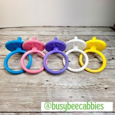 Juego de 5 chupetes 🩵🩷💜🤍💛 Cabbage Patch Kid verde azulado rosa púrpura blanco amarillo