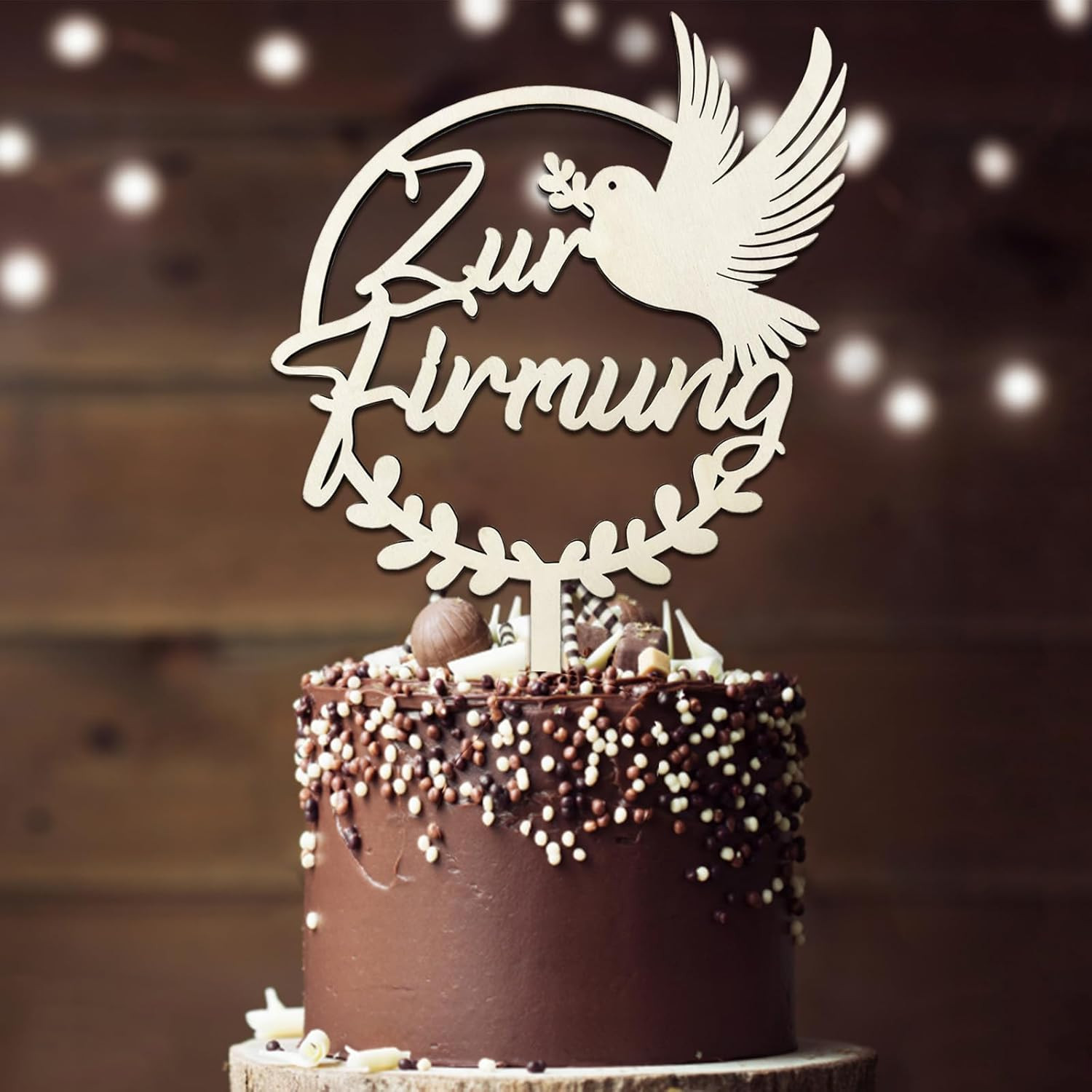 Kommunion Kuchen Topper Holz Deko Junge Mädchen Feier Geschenk