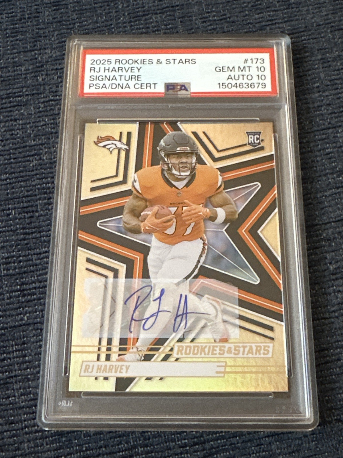 RJ Harvey Panini Rookies & Stars #173 Autograph