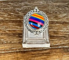 Native Southwest Style Sterling Silver Colorful Aurora Opal Ring Sz 6