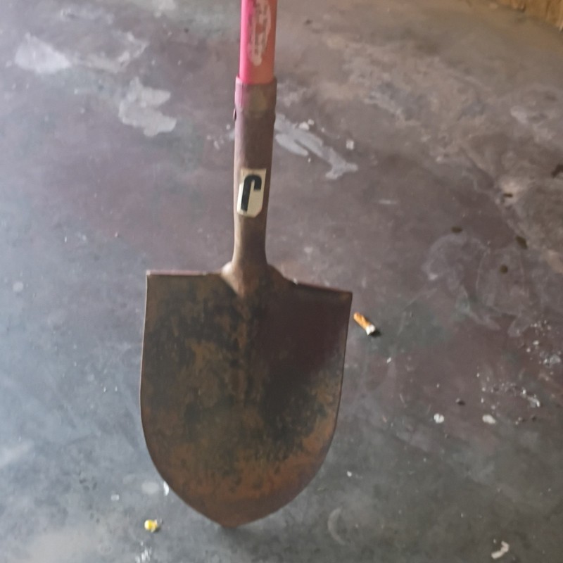 Garden Spade Shovel with Red Handle, Metal Blade, Garden Shovel Spade Tool