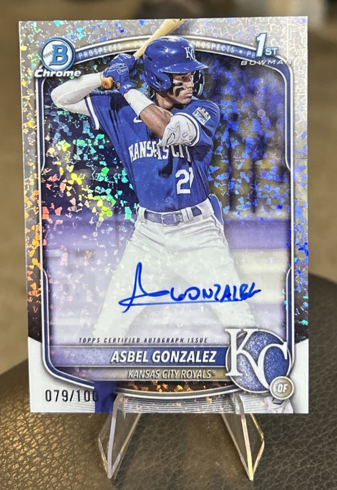 2025 Bowman Chrome Asbel Gonzalez 1st Mini Diamond Auto /100 Royals #CPA-AG
