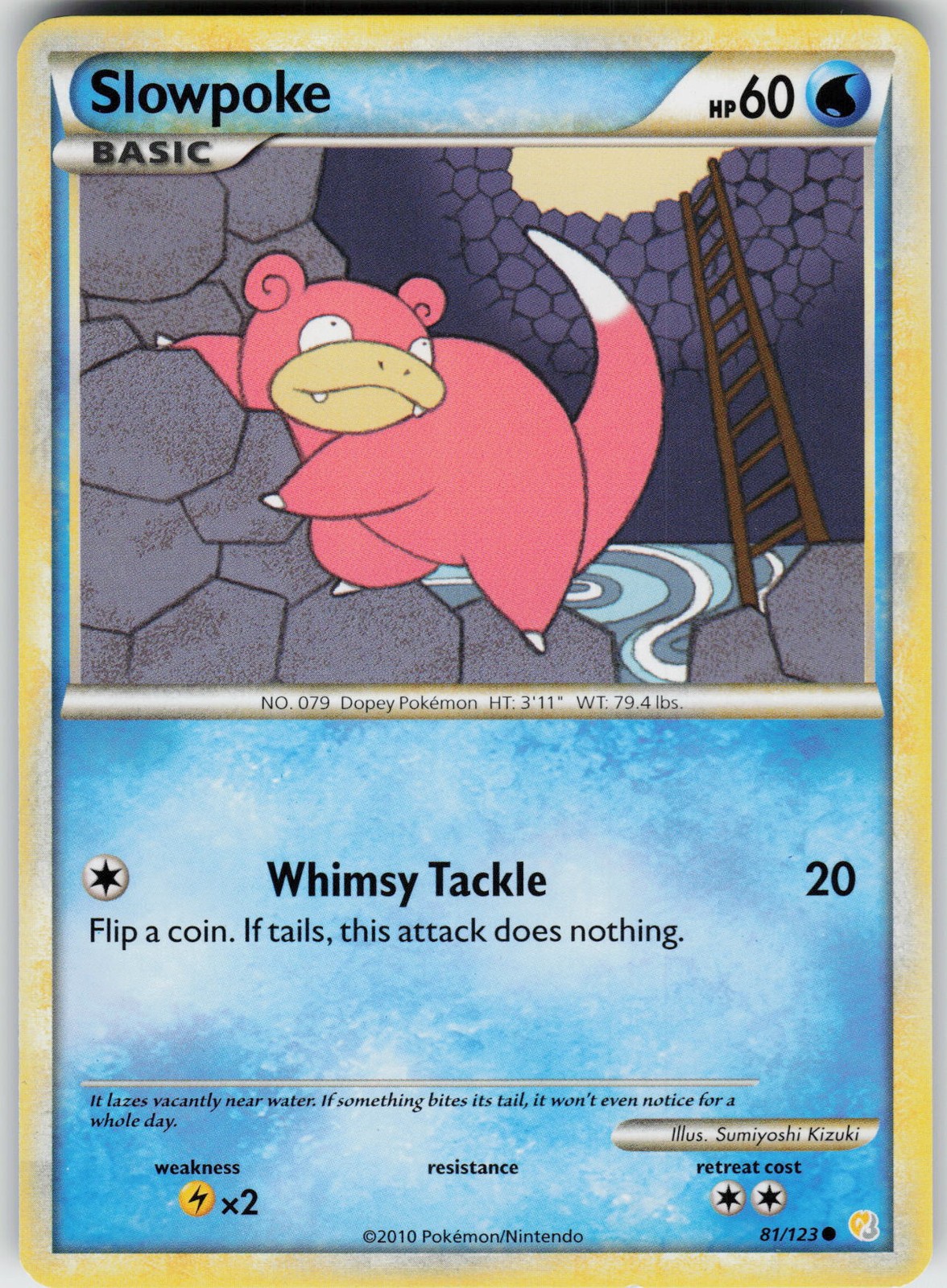 Pokemon Slowpoke 81/123 HeartGold SoulSilver Common card