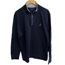 Nautica NavTech Men Quarter Zip Sweater Size XL Blue