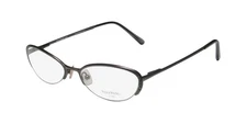 NEW VERA WANG LUXE EPIPHANY II EYEWEAR CAT EYE GRAY ITALY HALF-RIM GM 52-17-140