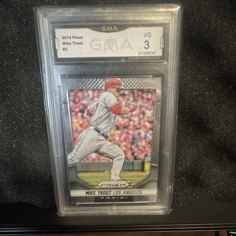 Panini 2014 Prizm Mike Trout Los Angeles Angels Base Set #3 GMA Graded