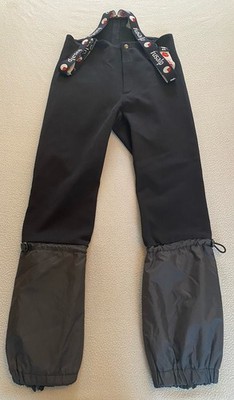 FUSALP SKI SNOW SALOPETTES BIB SZ 8 BLACK ZIP LOGO STRAPS VINTAGE SEE DETAILS