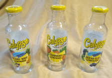 3 Empty Calypso 16 oz Glass Bottles  - Clean-- For Reuse, Decor, Or Crafts