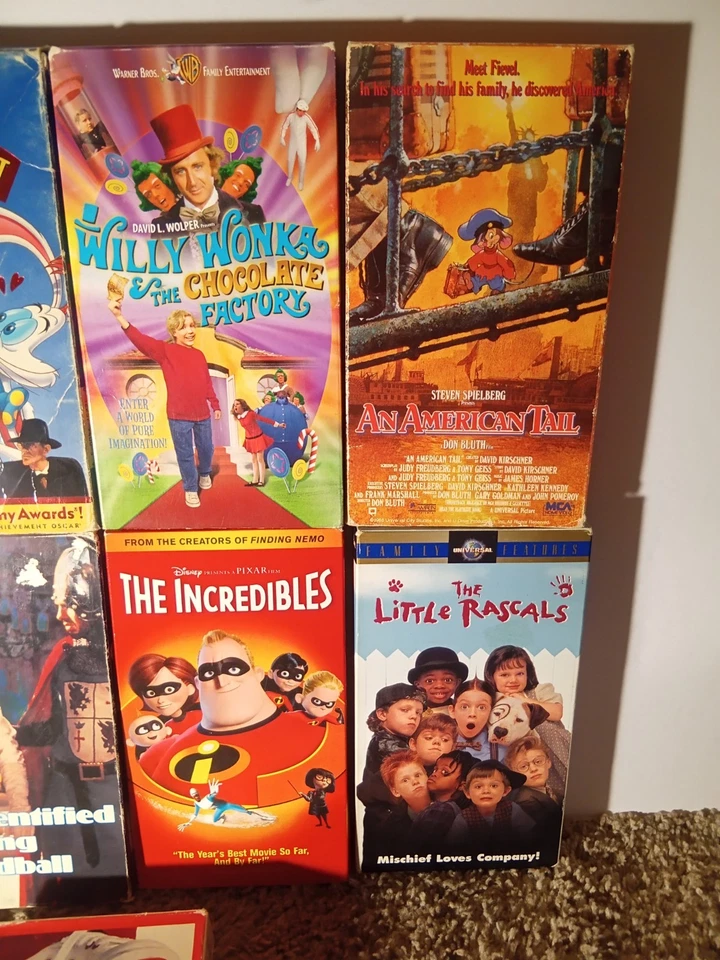Kids Movie VHS Tape Lot Of 9 Ladybugs Willy Wonka Harry Potter  - Image 3 of 4
