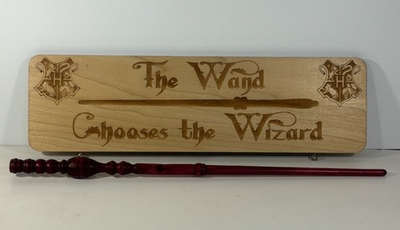 #ad #ad Harry Potter Wand and Wall Sign “The Wand Chooses The Wizard” 14.75” Wand $20.00