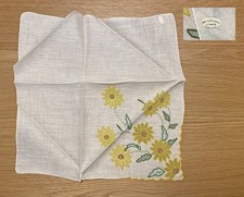 Vtg Hankie Madeira Portugal NOS Unused w Tag Daisy Appliqu 
