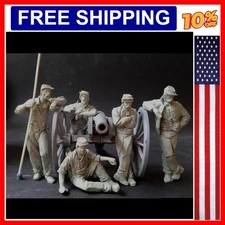 1/24 Scale Resin Figure Model Kit Confederate Artillery Crews at Rest 5 Figur...