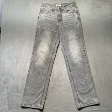 Oat New York Womens 4/27 Straight Leg Jeans Gray High Rise Minimalist EUC