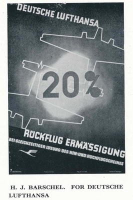   Deutsche Lufthansa Retro Aviation Poster - 24x36  - Hi-Res  Print - 200 GSM