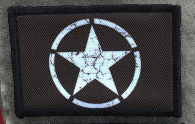 WWII US Invasion Star Moral Aufnäher Hook And Loop Custom