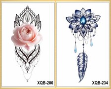 Flower Lotus Totem Temporary Waterproof Tattoo Rose Feather Body Arm Tattoo