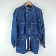 Mother Denim Jacket Womens Extra Small Blue The Carry All Parka Full Zip Snap